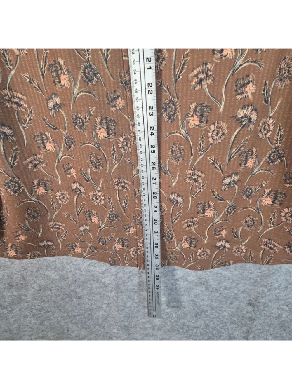 Rowm NWT Men's Brown Floral Cotton Short Button Up Shirt Men’s 2X - Picture 5 of 10